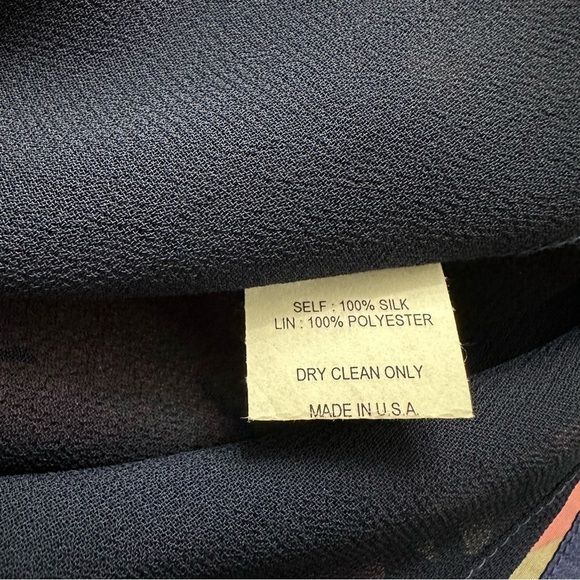 Voom by Joy Han 100% Silk Dress Elephant Print Short Sleeve Multicolor SZ Small - Picture 5 of 9